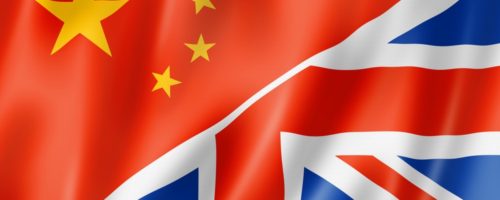 Chinese flag and Union flag composite