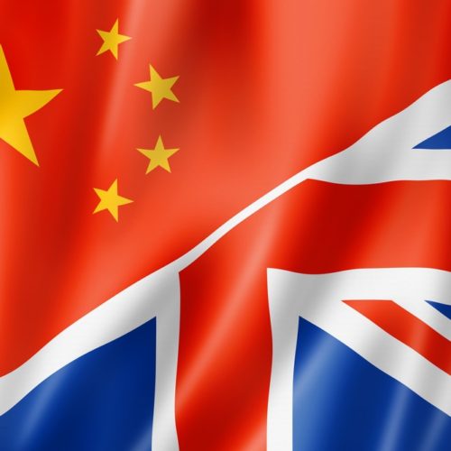 Chinese flag and Union flag composite
