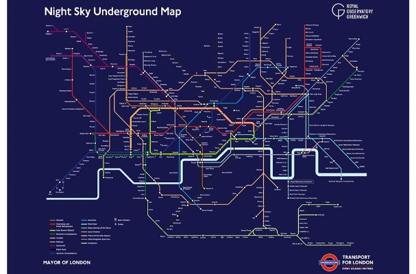 Night Sky Tube Map print