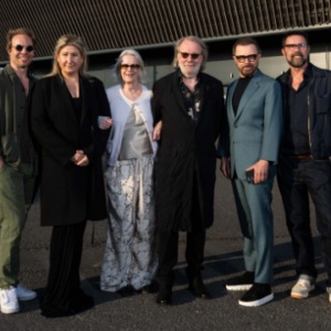 Anni-Frid Lyngstad, Björn Ulvaeus, Benny Andersson of ABBA joined by ABBA Voyage producers Svana Gisla and Ludvig Andersson, and Director Baillie Walsh